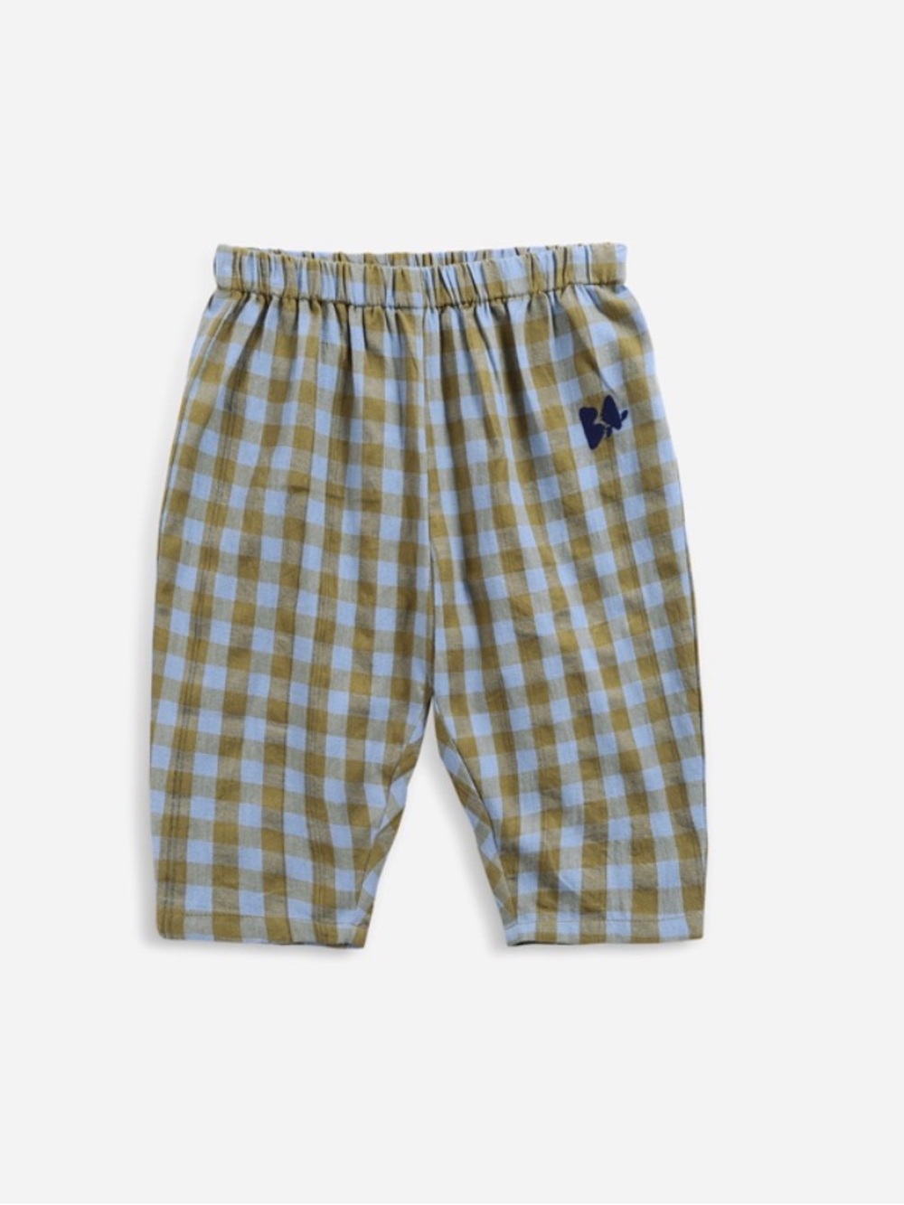 Bobo Choses Blue and Olive Gingham Kids Pants